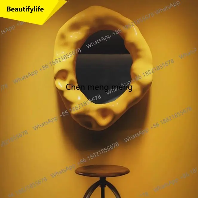 

A17 Nordic bathroom mirror modern simple irregular makeup mirror wall hanging, special-shaped mirror