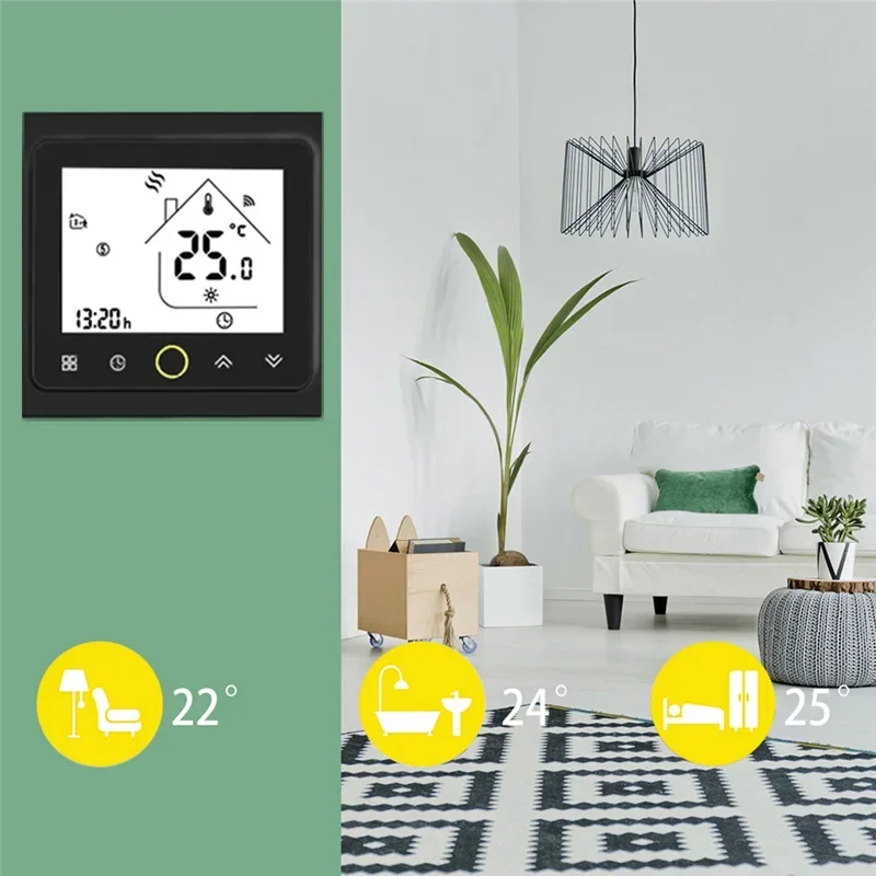 Smart WIFI Touch Thermostat Water Electirc Floor Heating Gas Boiler Temperature Controller App Voice Control Alexa Google