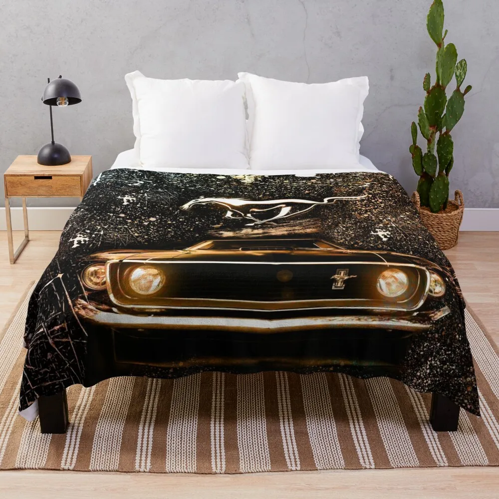 

THE MUSTANG Throw Blanket Blanket Luxury sofa