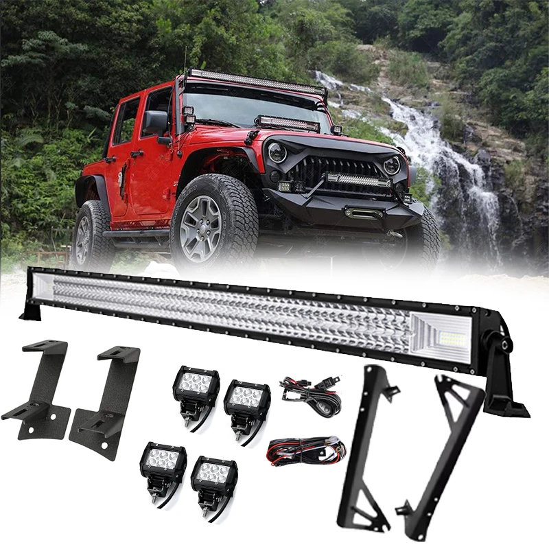 

Car Accessories 52Inch 700W Led Work Light Bar 60w Led Fog Lights With JK Mounting Brackets For Jeep Wrangler JK 2007-2017