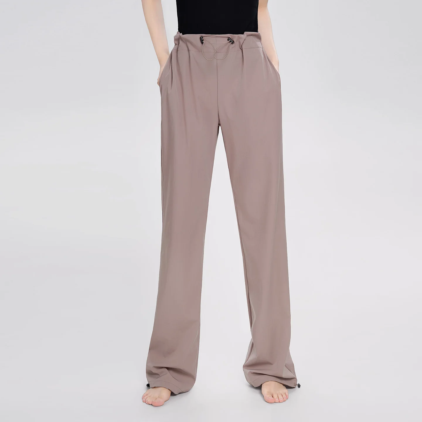 

Women Dance Pants Straight Trousers Girls Adult Adjustable Ballet Dance Cycling Jogging Trousers Ankle Banded Pants with Pocket