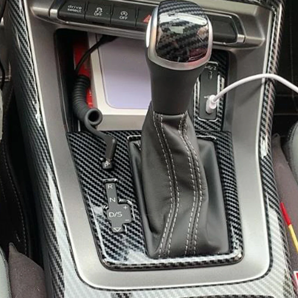 For Audi Q3 F3 2019 2020 2021 2022 Car Styling Central Control Gear Shift Sticker Panel Trim Cover Auto Interior Accessories