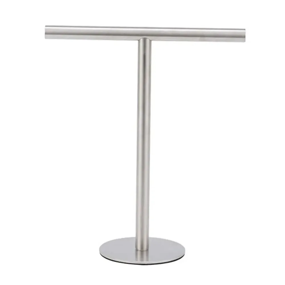 

Stainless Steel Bath Towel Stand Modern Style T-Shape Bathroom Towel Hanger with Heavy Base Creativity Towel Bar Rack Countertop