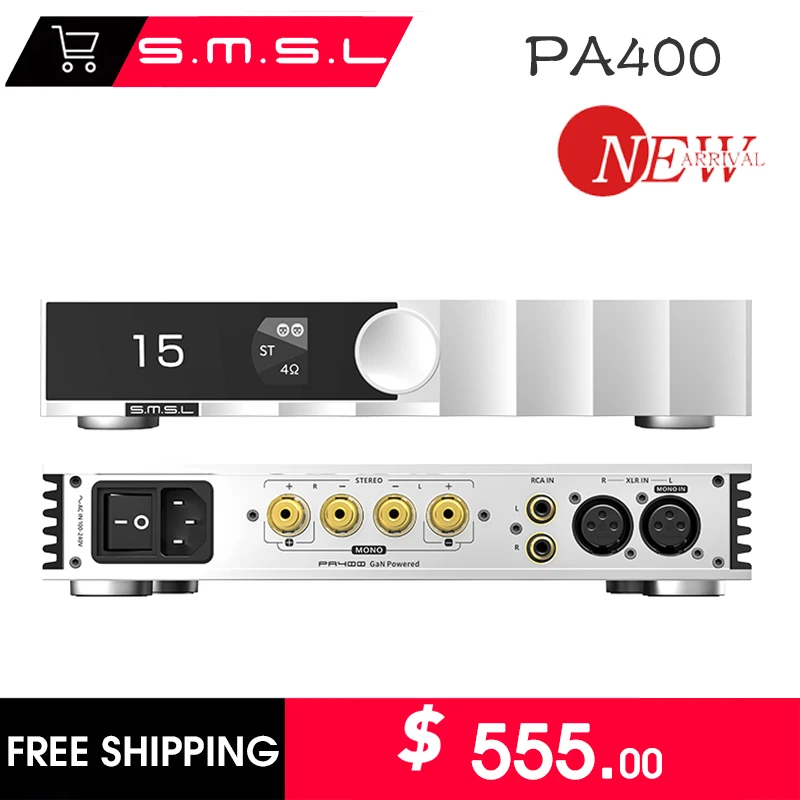 SMSL PA400 Gallium Nitride Power Amplifier Two-channel Digital Power Amplifier Pure Power Amplifier Through AMP