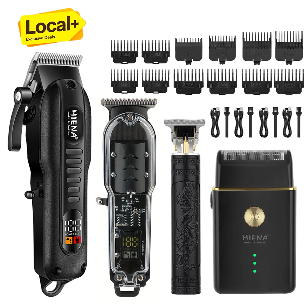 

HIENA Hair Clippers for Men, Clippers and Trimmers Set, Barber Clippers, Electric Hair Trimmer with Box, Gifts for Men Electric Razor Foil Shaver for Men Face Beard, Cordless for Hair Cutting