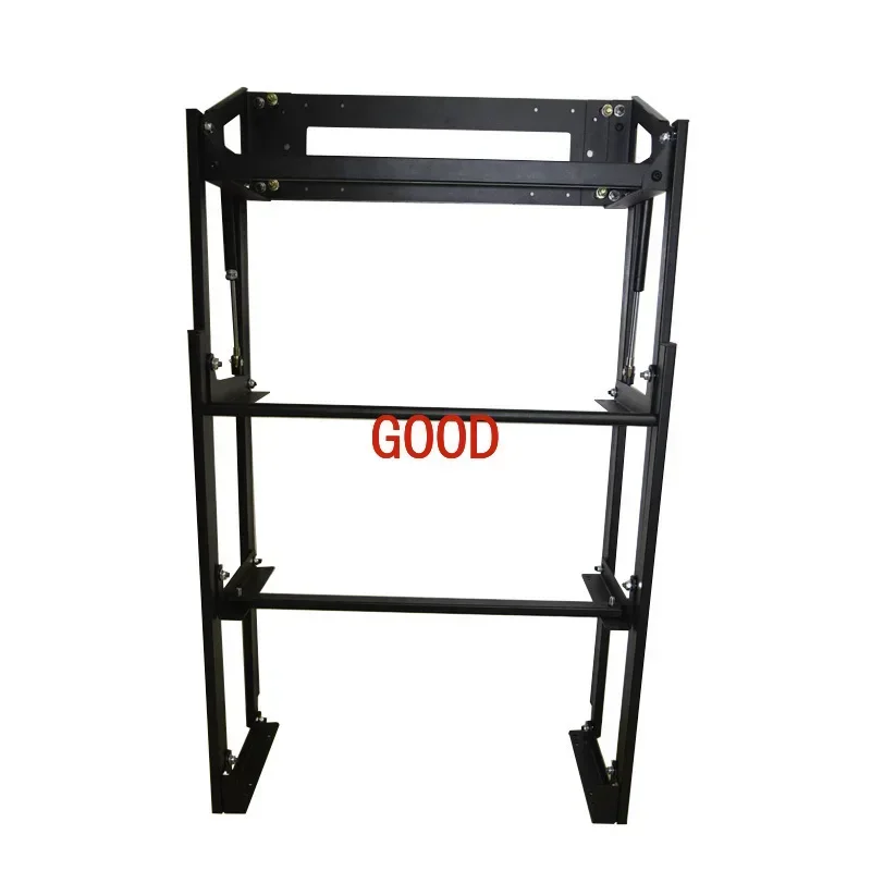 furniture fittings transformer convertible table and shelf in one hydraulic folding hardware mechanism with leg