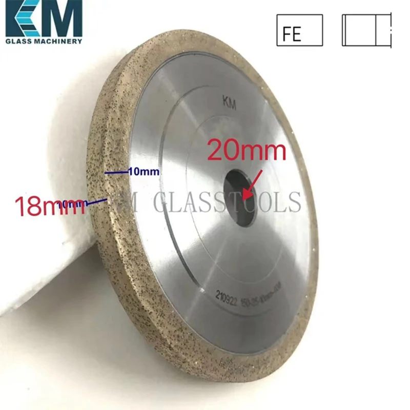 KM D150x20xFE18x10mm Flat edge (1A1)Peripheral Daimond wheels,Grinding wheel,For glass grinding machine