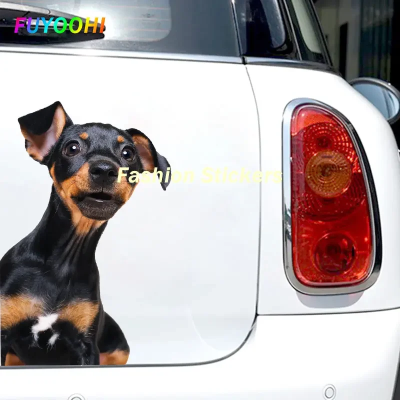 FUYOOHI Funny Sticker Miniature Pinscher Dog Pet Animal Waterproof Vinyl Decal Car Accessories Decor Pegatinas Para Coche Decals