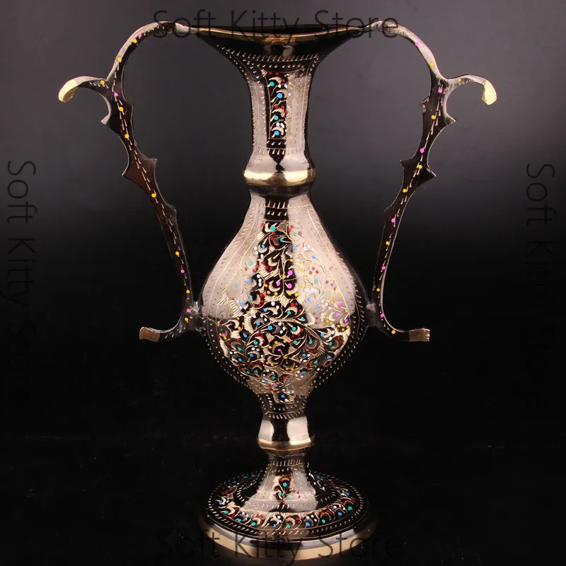 India imported copper, pure copper hand-carved vase, characteristic craft gifts