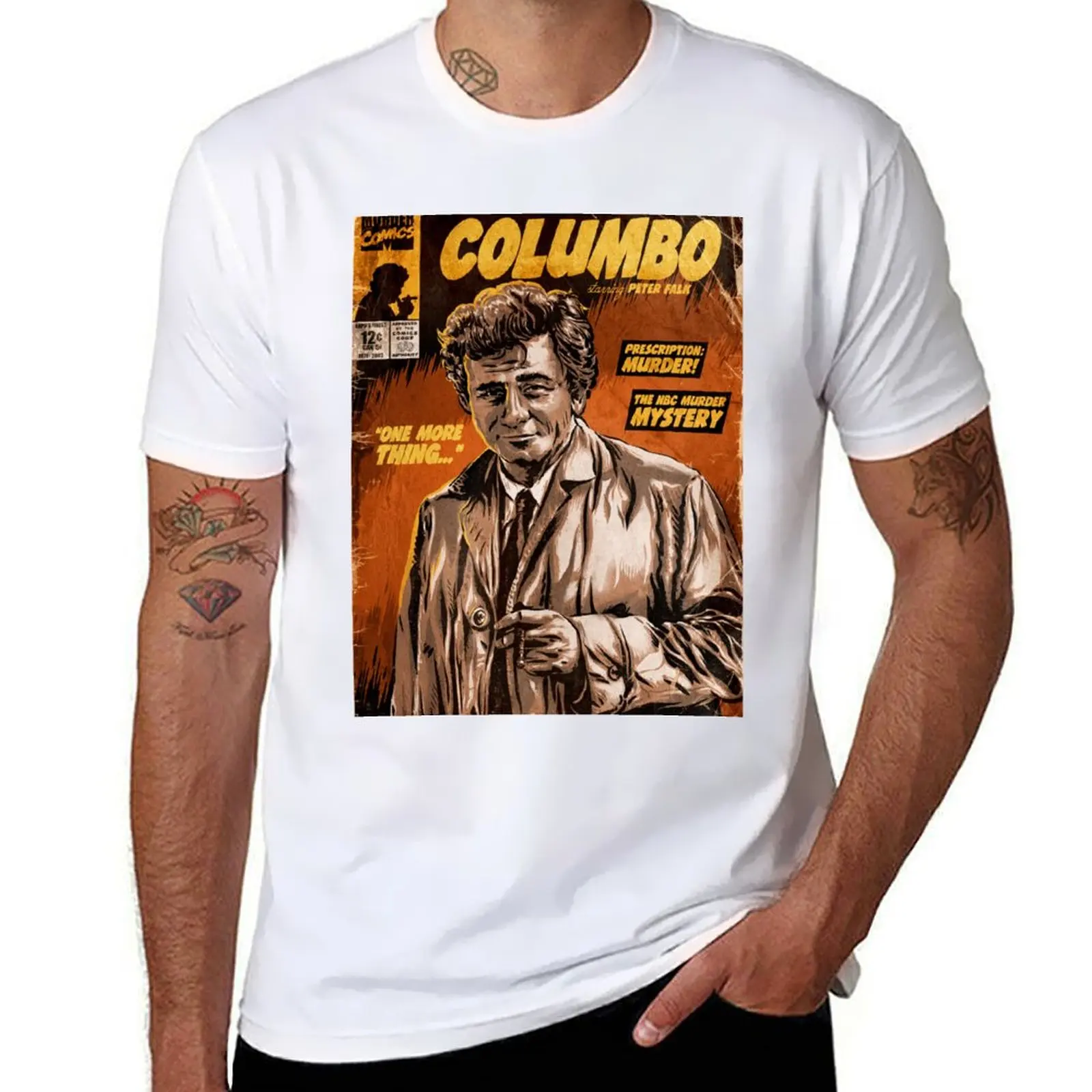 

Футболка с комиксами Columbo TV Show, мужские футболки, мужские хлопковые футболки с рисунком