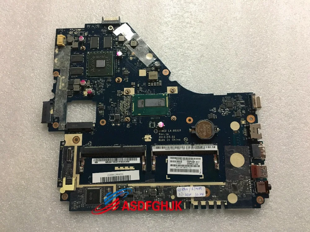 Original V5WE2 LA-9531P FOR Acer aspire E1-572G LAPTOP MOTHERBOARD WITH SR16Z CPU NBV8N11003  Test OK Free Shipping