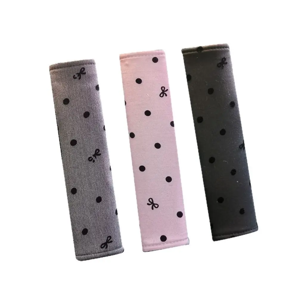 Polka Dot Seat Belt Shoulder Pad Skin Friendly Bow Pattern Seat Belt Cover Comfortable Padding Soft Fabric Shoulder Belt Cushion