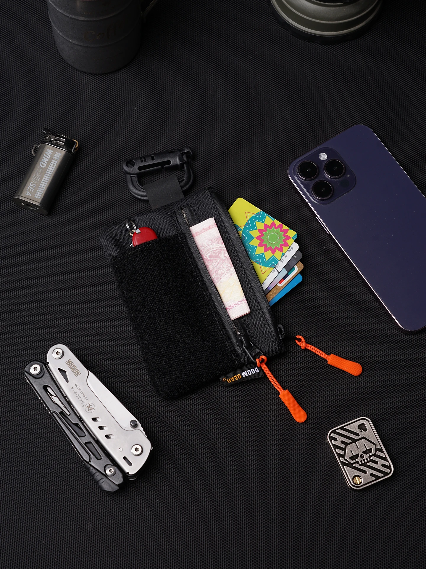 DOOMGEAR Zip Pouch pro Lightweight Key Wallet Men's XPAC Functional Long Wallet Nylon Pure Color ex Youth Summer 2024