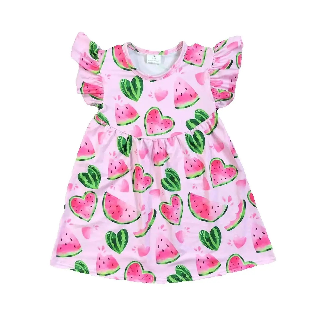 Valentines Day Dress Fruit love pattern Girls Baby Romantic Kids  Clothing 0-16 Children Wear