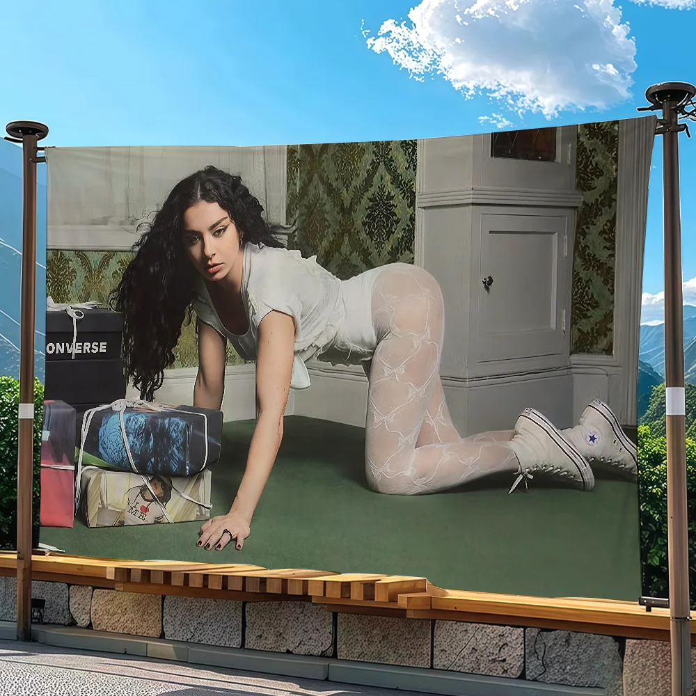 Singer C-Charli X-XCX Flag Tapestry Outdoor Party Bedroom Living Room Dormitory Decorative Themed Wall Hanging Banner Gift