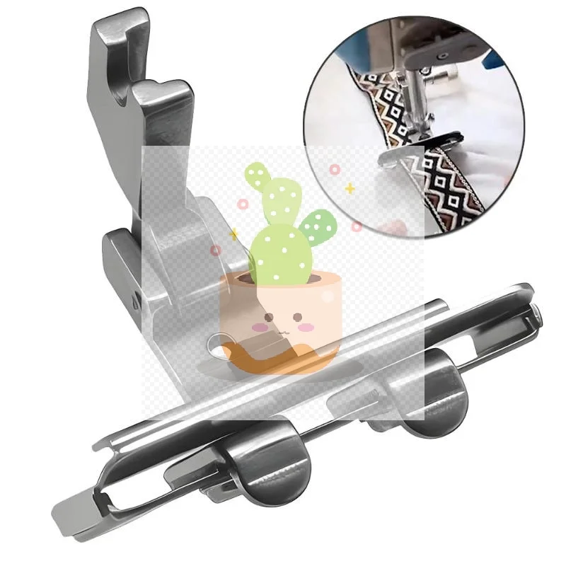 1Pcs S10A Links Rechts Einstellbare Spitze Band Guide Nähfuß, für Verbinden Spitze Elastische Gurtband Industrielle Nähmaschine Teile