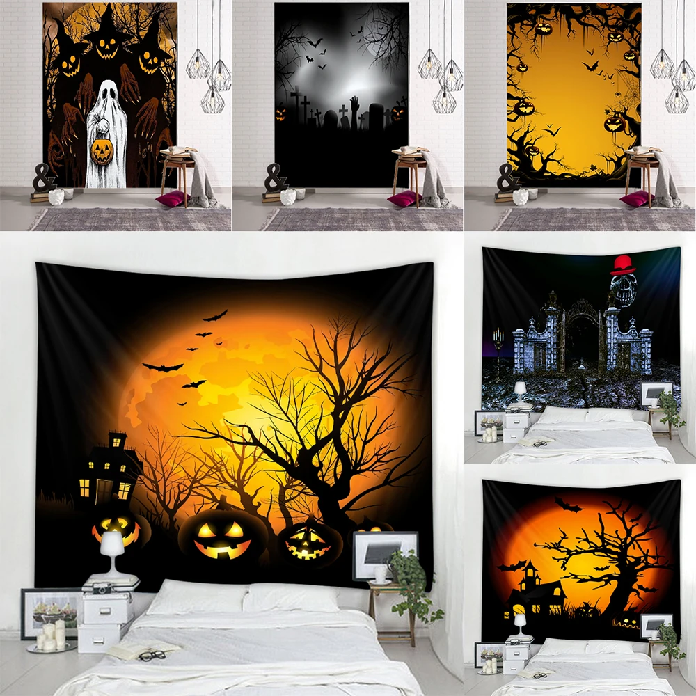 Zucca Halloween arazzo appeso a parete grande arte estetica camera dormitorio Decor sfondo panno casa