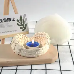 Palm Concrete Candle Jar Silicone Mould Candle Holder Cement Plaster Mold DIY Handmade Epoxy Resin Candlestick Mould Tool