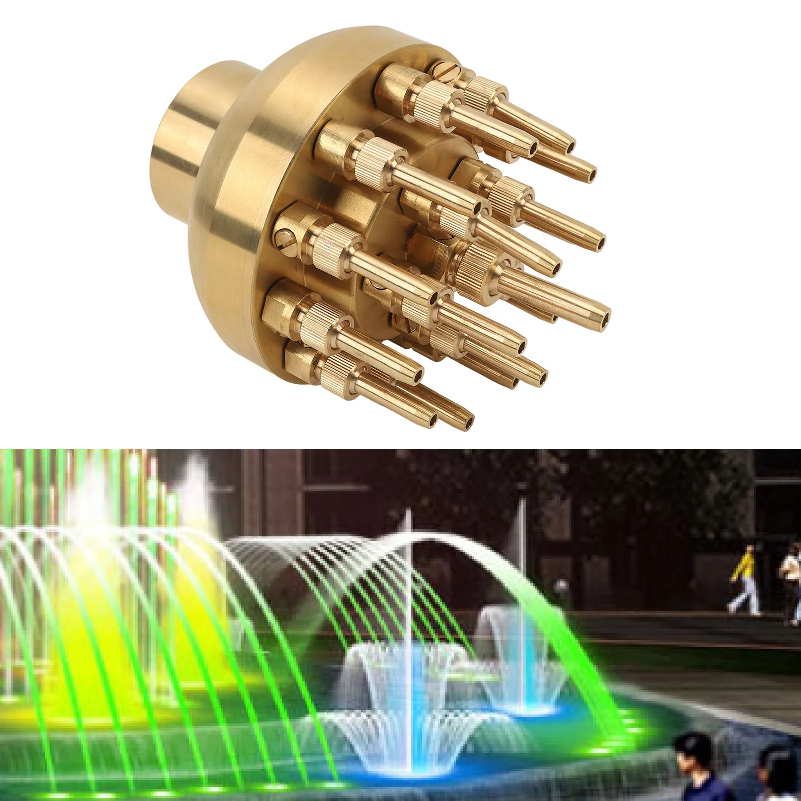 

Fountain Nozzle Brass G2 Inch DN50 3 Tier Adjustable Column Water Fountain Nozzle Sprinkler Spray Head For Garden Pool Pond