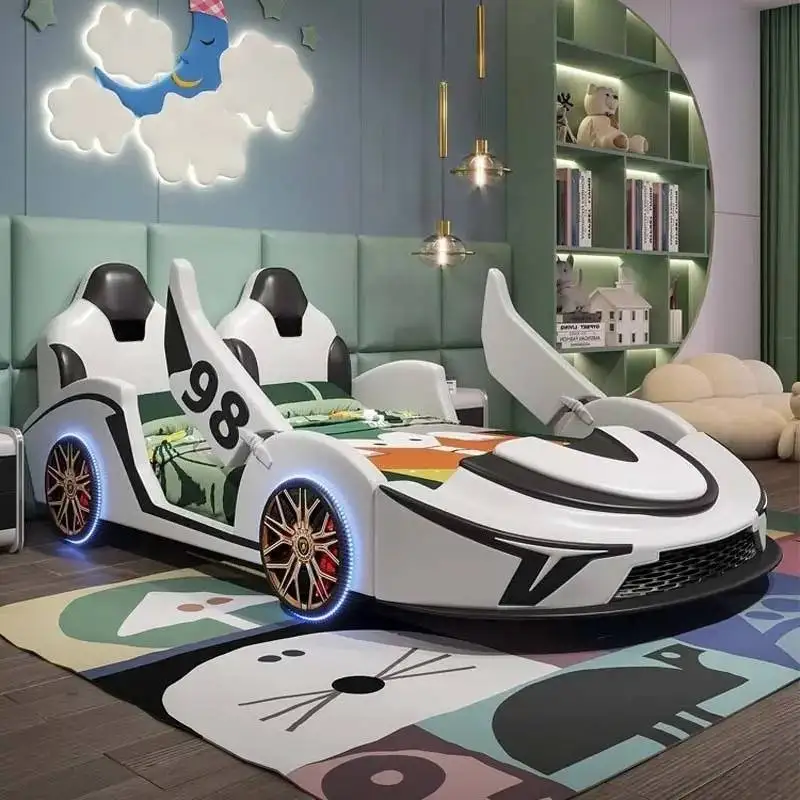 

Yellow Storage Kids Beds Decoration Simple White Wooden Custom Kids Beds Single Design Modern Lettino Per Bambini Furniture Home