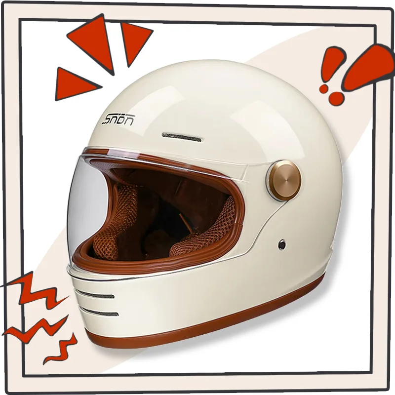 

Сертифицированный DOT винтажный шлем с открытым лицом — стиль ретро | Прохладная и удобная летняя езда