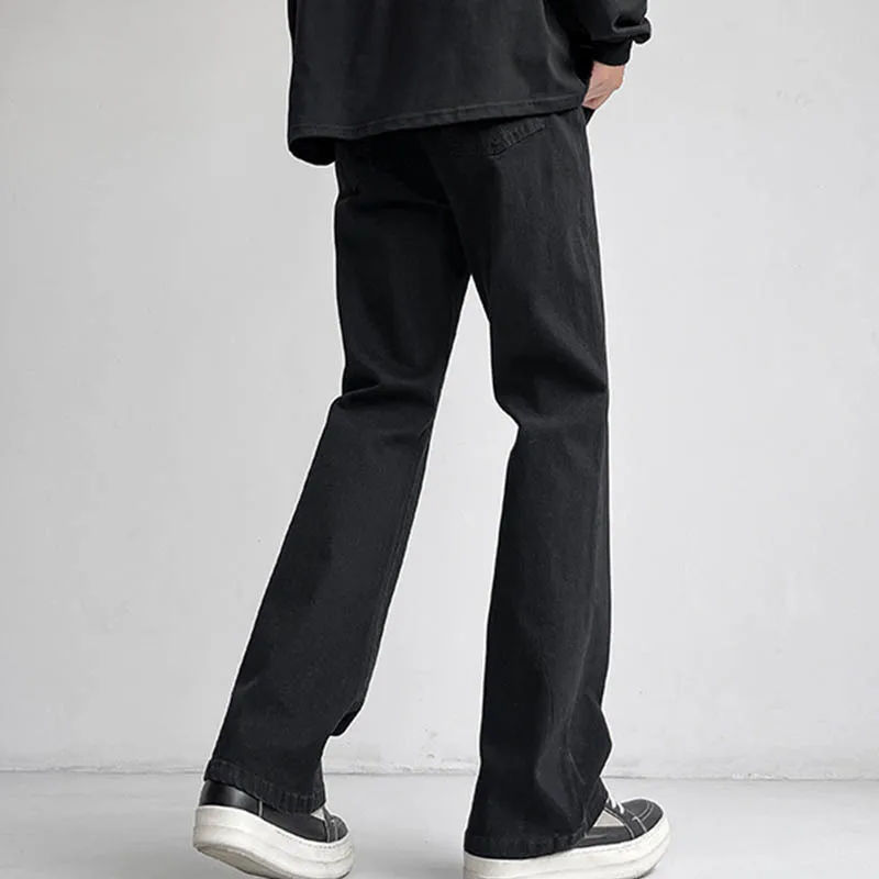 Harajuku الرجال شارع العليا الأسود تمتد سليم صالح متوهج الدينيم السراويل خمر الهيب هوب رجل الرباط مطاطا كاوبوي الجينز