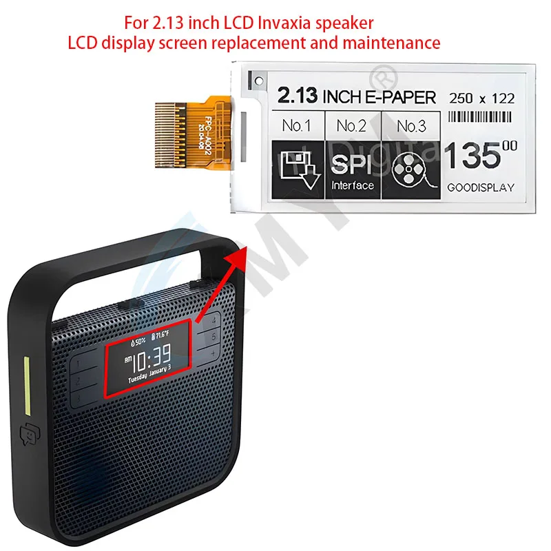 For 2.13 inch LCD Invaxia speaker LCD display screen replacement and maintenance