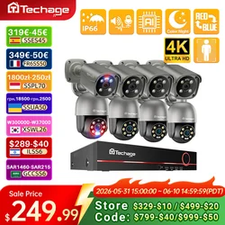 Techage 4K 8MP Security Camera Kit Night Vision Smart AI Detected Email Alert Outdoor Home CCTV Surveillance Camera System