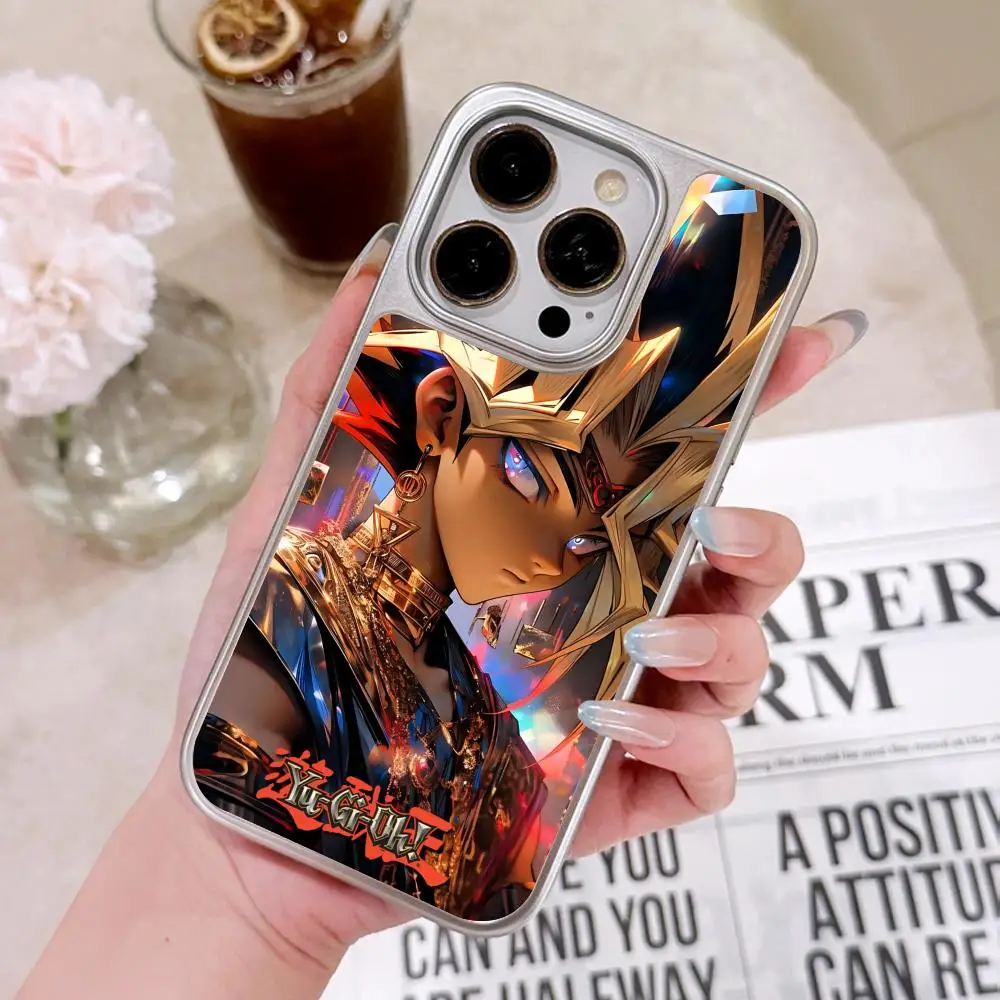 

Yugioh Yami Yugi Phone Case for iPhone 17 16 15 14 13 12 11 Air Pro Max Plus Electroplated Silver Cover