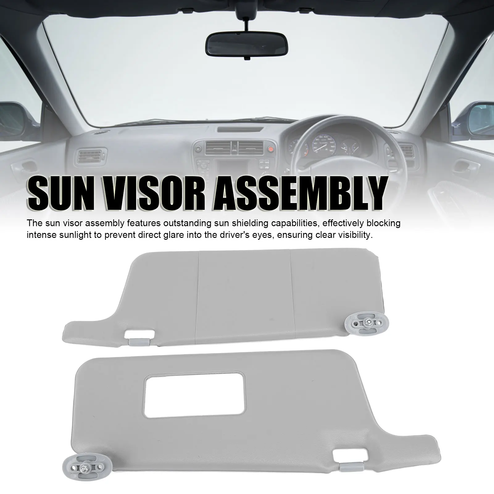 1Pair of Sun Visor Replacement Left and Right Sunlight Blocking Sunvisor Assy for Honda Civic 1996 to 2001 Sun Shielding Visor