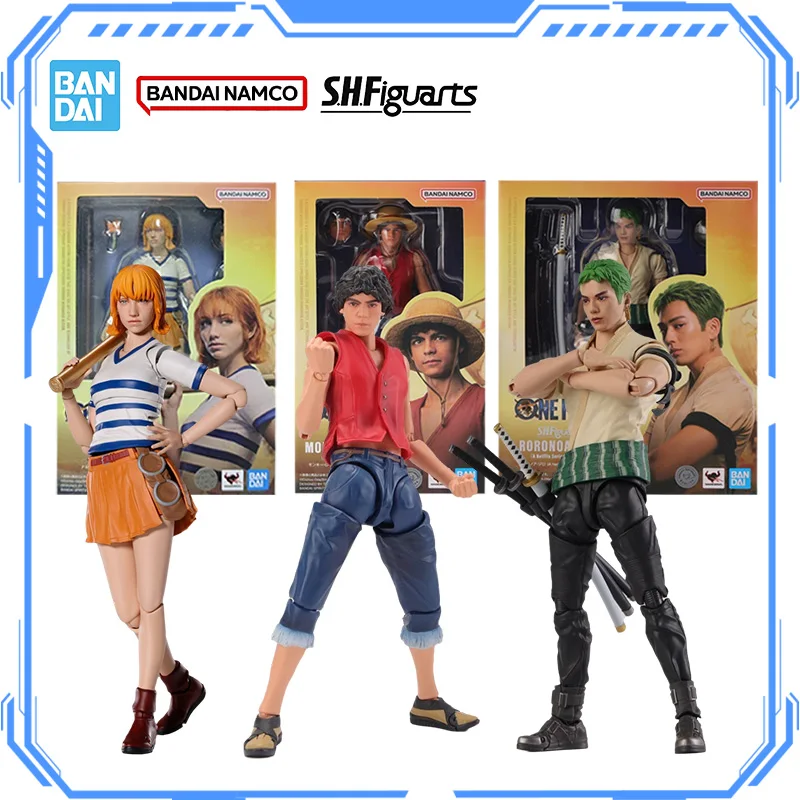 

Bandai Genuine One Piece Season 1 Model Kit SHF Monkey D. Luffy Roronoa Zoro Nami Фигурка Коллекция Модель для игрушек Подарки
