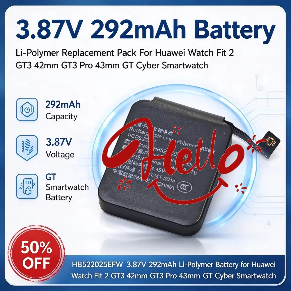 Watch Vs Smartwatch - Batterie de remplacement Li-Polymer HB522025EFW 3,87