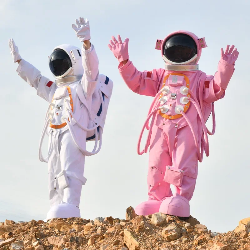 Adult Kids Astronaut Space Suit Halloween Cosplay Costume Helmet Carnival Festival Show Outfit Party Stage Performance Wear