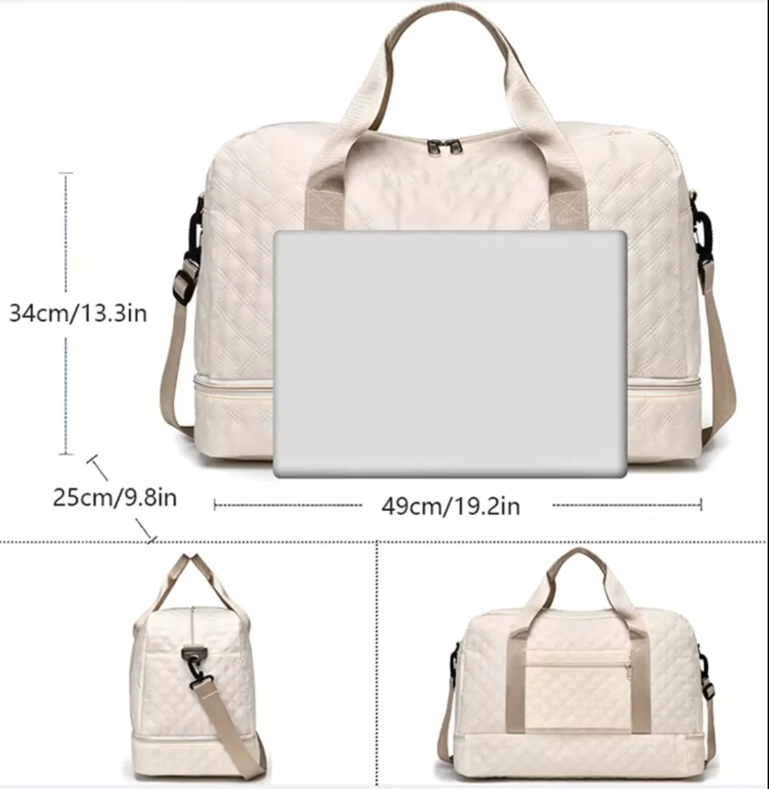 Leichte rhombische Gitter-Reisetasche, Sport-Fitness-Aufbewahrung tasche mit großer Kapazität, tragbare Weekender-Reisetasche