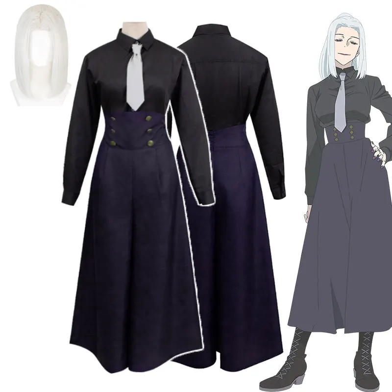 Disfraz de Cosplay de Anime Jujutsu JJK Manga Mei Mei, Peluca, Camisa Negra, Pantalones Morados, Corbata, para Uso Diario, Regalo para Convento, Halloween