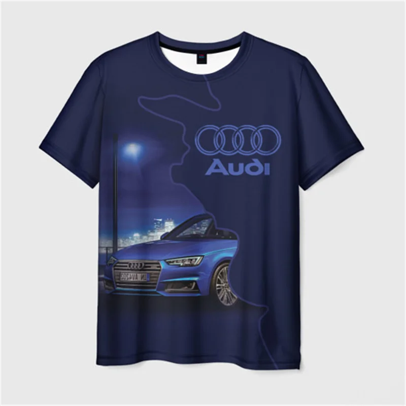 New Audi Racing T-shirt Audi RS Logo 3D Printed Men's T-shirt Oversized Fashion Short Sleeve Outdoor Sports Quick-drying T-shirt image 6