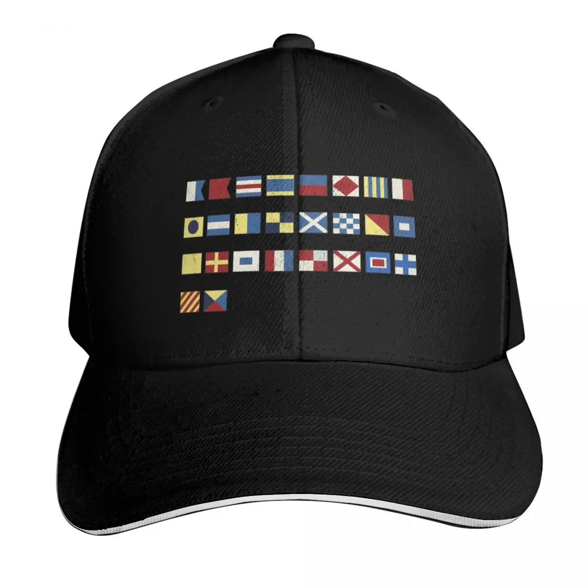 Maritime Nautical Signal Alphabet Flags Baseball Cap Vintage Retro Embroidered Lightweight Packable Gift for Him Her