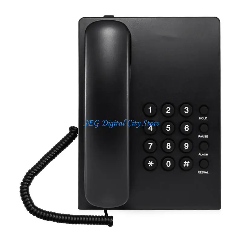 U75B Corded Phone Desktop Fixed Telephone Wall Mountable Landline Phone for Home Office Hotel Desk or Wall Mount