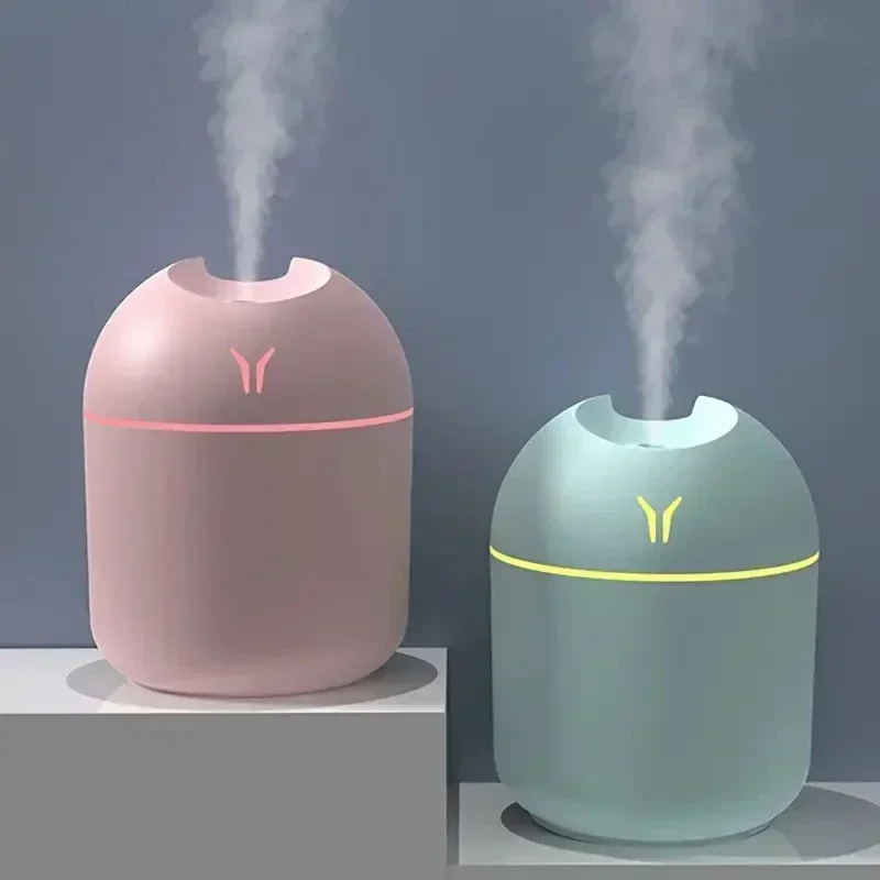 1pc  Compact USB Aroma Diffuser & Humidifier withLED Night Light - Pink & Mint Green, Essential Oil Atomizer for Homeand Car Use view 2