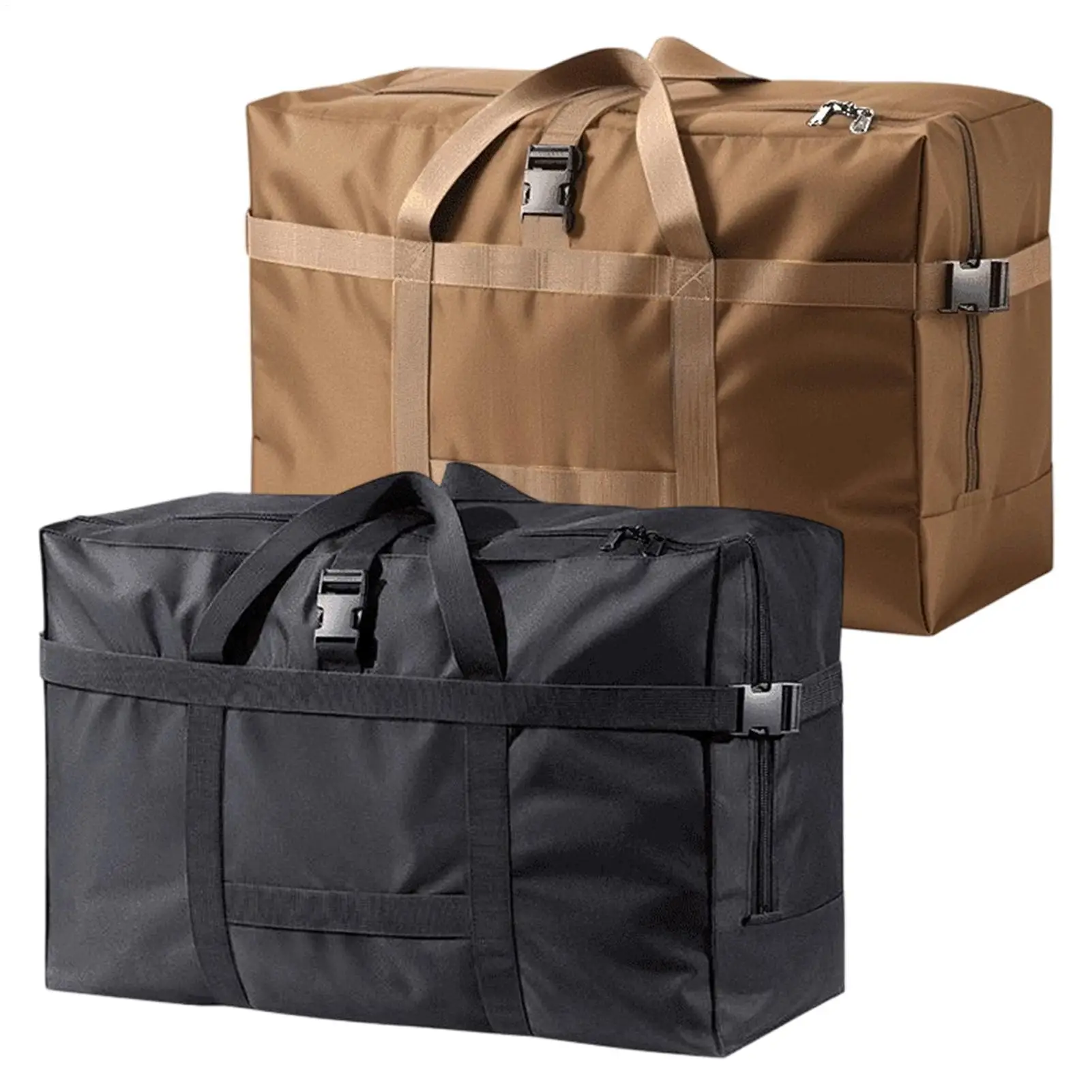 Large Duffel Bag with Handle Zipper Waterproof Foldable Weekend Overnight Bag Large capacity Oxford cloth clothing storage bag