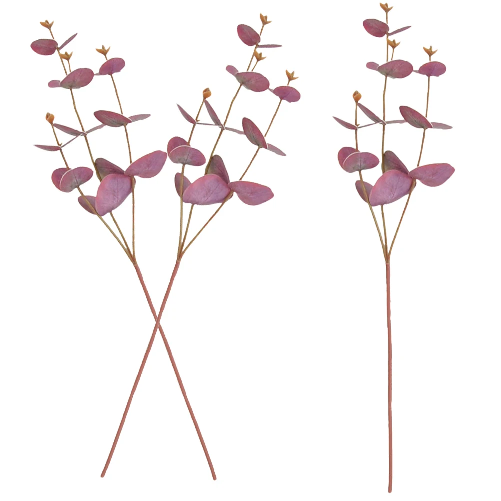 

3pcs Artificial Stems Fake Eucalyptus Leaves Faux Eucalyptus Decor Simulation Leaves Home Plant Decors Wedding Party Decoration