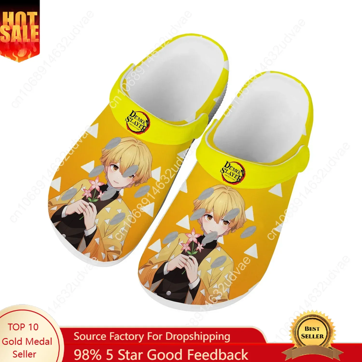 

Agatsuma Zenitsu Water Shoes Men Women High Quality Fashion Home Garden Clogs Custom Sandals Beach Breathable Hole Slippers