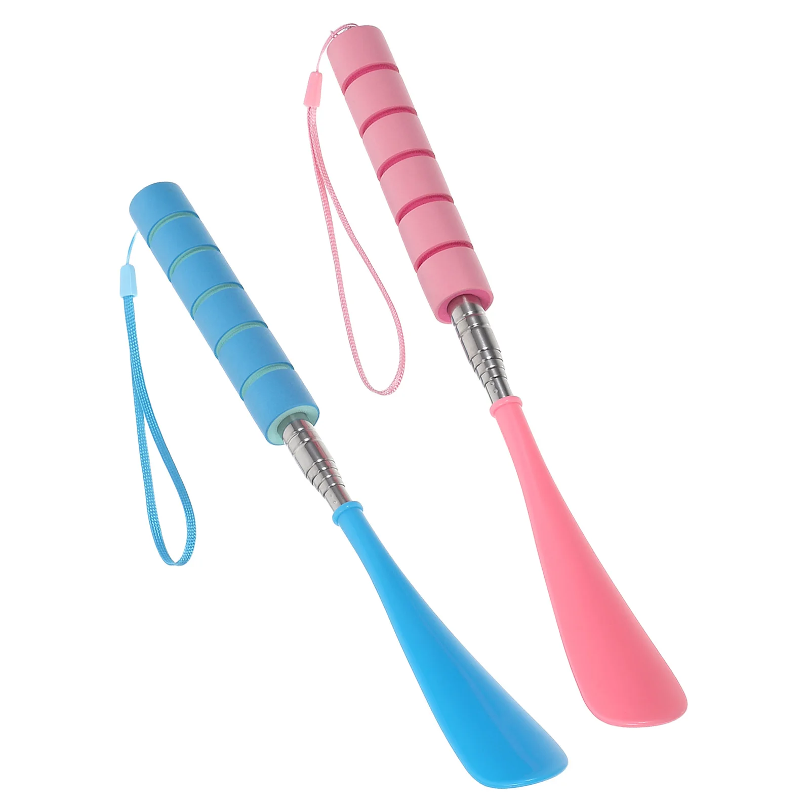 

2Pcs Adjustable Shoehorn Long Handle Stainless Steel Portable Shoe Stainless Steel Folding Shoehorn Wearing Helper