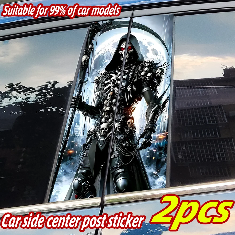 

Sickle Skull Car Stickers Waterproof Auto B Pillar Decor Cover Scratches Durable Car Door Pillar Sunscreen Vinyl Decal Accessory