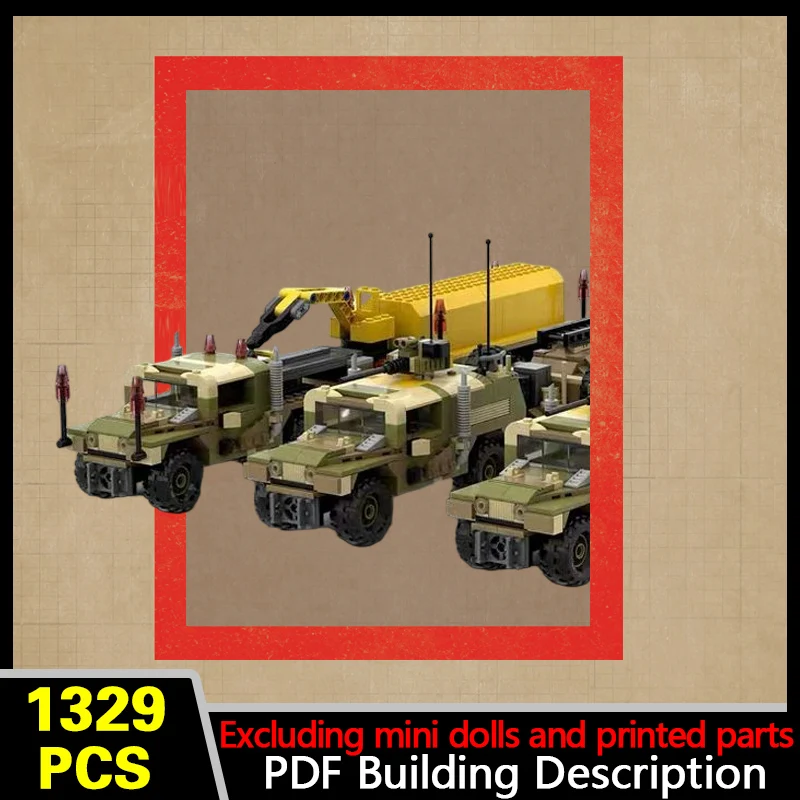 Military Exploration Convoy Model MOC Building Bricks War Equipment Modular Technology Gifts Holiday Assemble Toys Suit Display