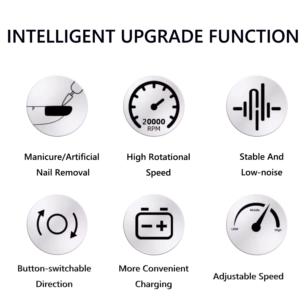 مبرد مثقاب أظافر لاسلكي احترافي لأظافر جل الأكريليك، مجموعة أدوات مثقاب أظافر محمولة لمجموعة أظافر مانيكير وباديكير #6