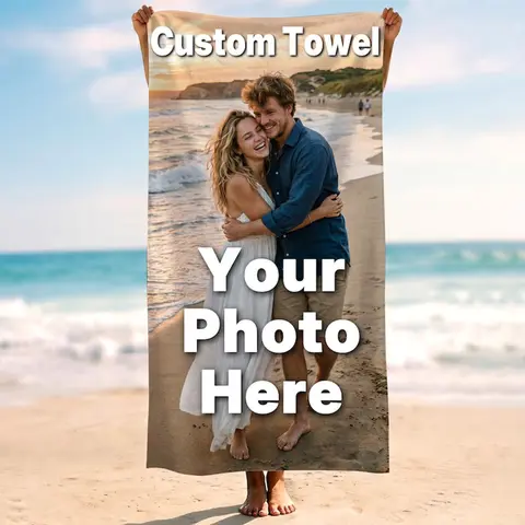 Personalized Beach Towel Customize Photo Funny Picture Microfiber Beach Towel Thin Absorbent for Beach Swimming Yoga Bath Sports