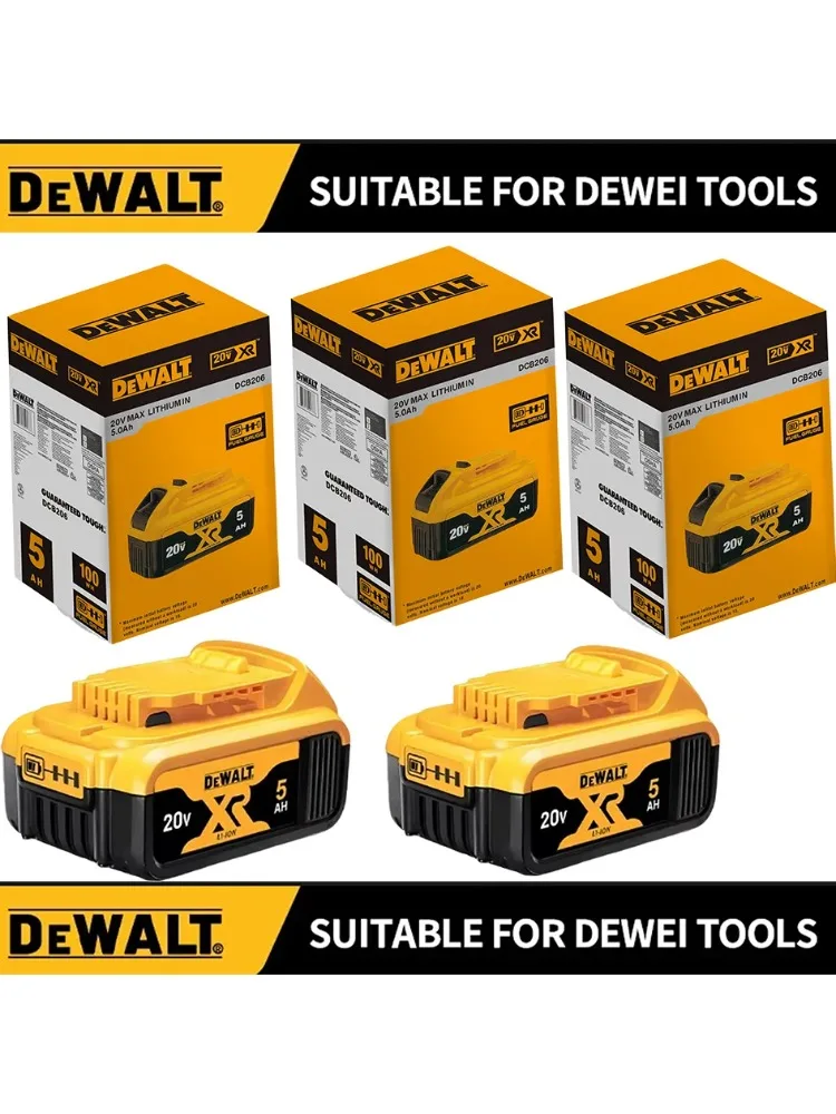 Dobíjecí lithium-iontová baterie DEWALT 20V 5,0Ah/6,0Ah 18V 5,0Ah Baterie pro elektrické nářadí DCB200 Originální náhrada za DW045 - náhled 6