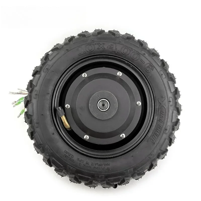 36V 48V 350W 10in Geared Brushless Hub Motor Single Shaft Off‑Road Wheel with Vacuum Tire