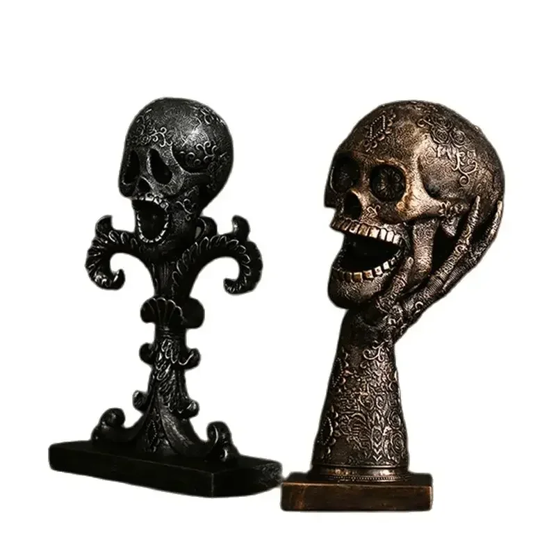 

Creative Halloween Skull Decoration Holiday Celebration Gift Antique Resin Crafts Home Decoration Ornament Retro Furnishings